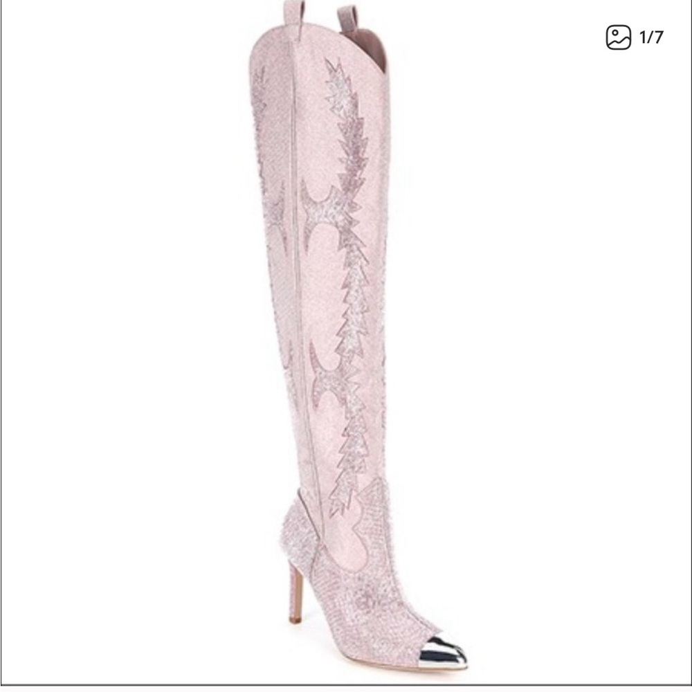 RARE Gianni Bini pink rhinestone katyanna two boots